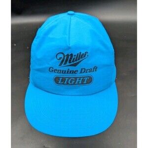 Vintage Miller Genuine Draft Light Snapback Ball Cap Blue Rare Worn Once!